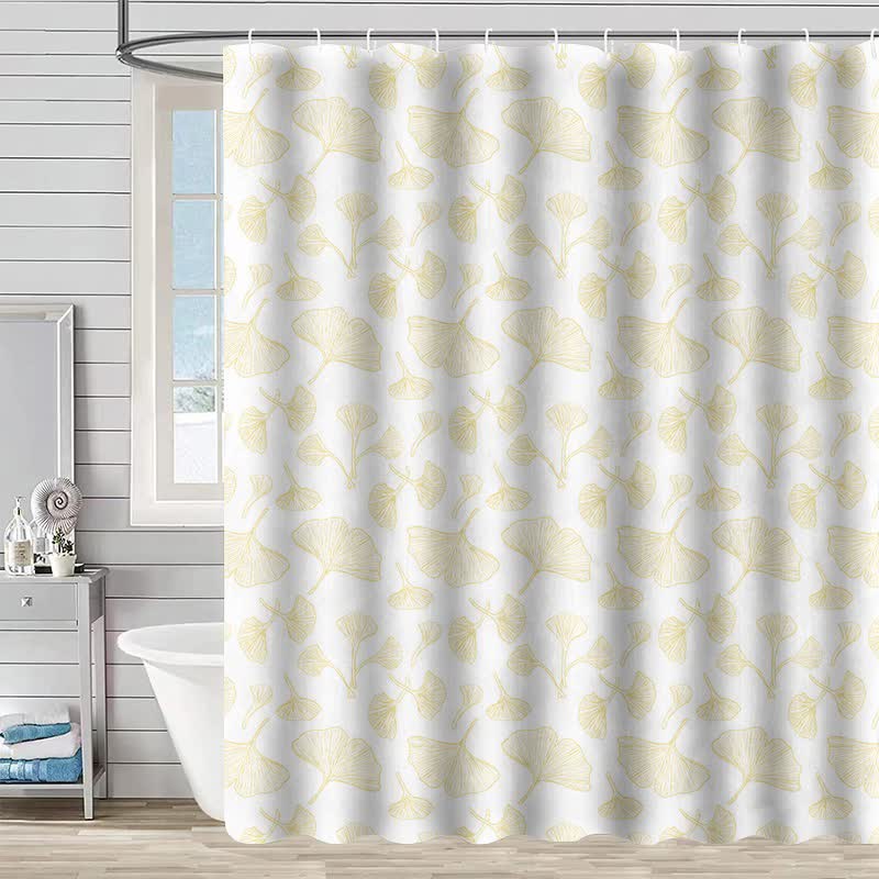 Tenda da doccia con stampa ispirata al ginkgo - Beige - 230cm x 180cm - image 4