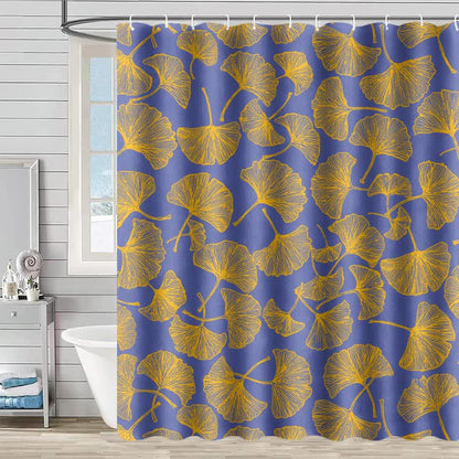 Tenda da doccia con stampa artistica di foglie di ginkgo - Viola - 230cm x 180cm - image 4