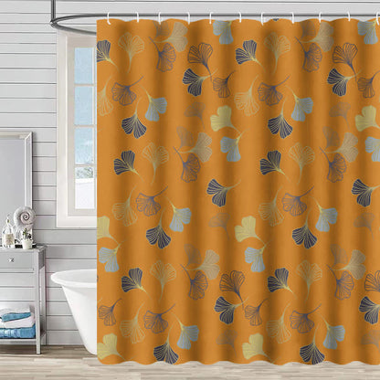 Elegante tenda da doccia con stampa a foglia di ginkgo - Arancia  - 230cm x 180cm - image 2