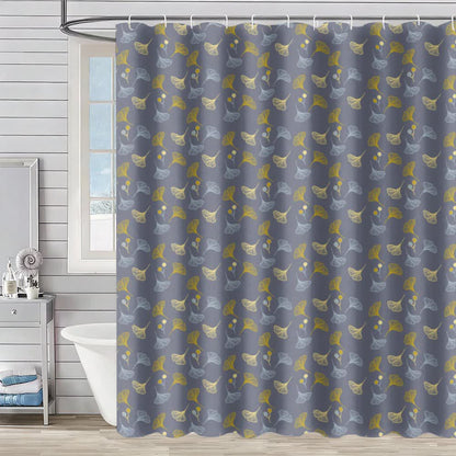 Tenda da doccia con stampa di foglie di ginkgo - Grigio - 230cm x 180cm - image 6