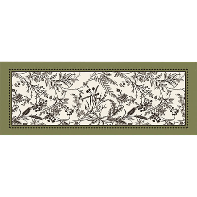 Tappeto da pavimento floreale elegante vintage - Verde - 100cm x 200cm - image 1