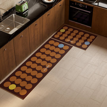 Tappeto da cucina a pois geometrici - Arancia - 45cm x 180cm - image 0