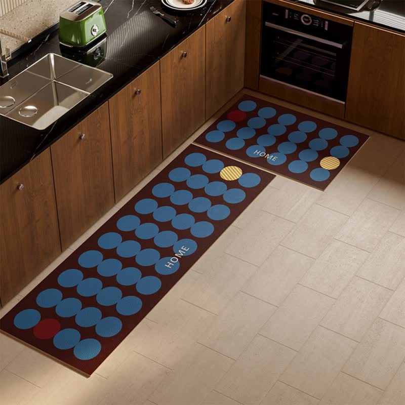 Tappeto da cucina a pois geometrici - Blu - 45cm x 180cm - image 6