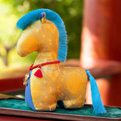 Peluche cavallo artigianale in stile Heritage - Giallo - 2 pezzi - 30cm - image 10