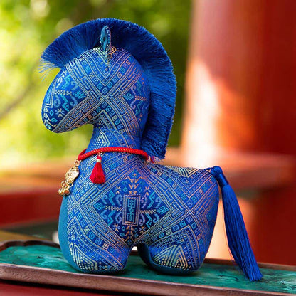 Peluche cavallo artigianale in stile Heritage - Blu - 2 pezzi - 30cm - image 11