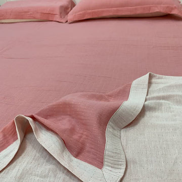 Copriletto in doppia garza di cotone a pois sottili - Rosa e bianco - 2 federe - 48cm x 74cm - image 0