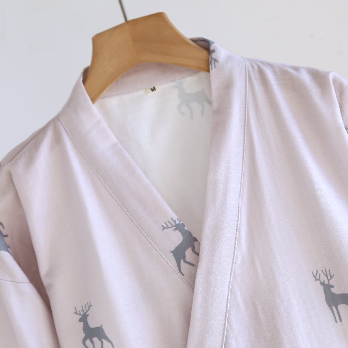 Accappatoio Kimono in Garza di Cotone con Motivo a Cervo per Coppia - image 4