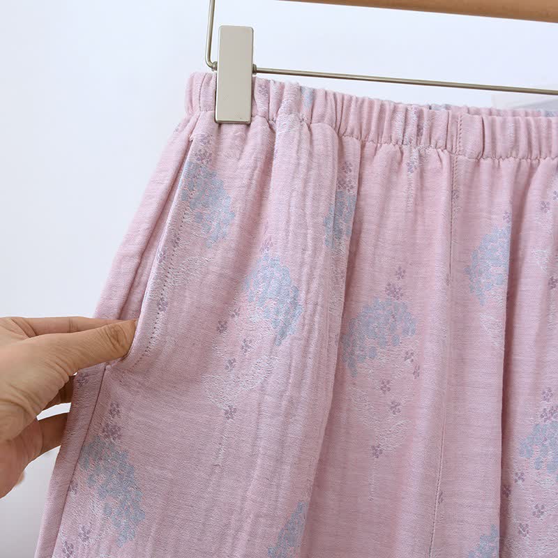 Pigiama vintage in cotone con stampa floreale tenue - image 9