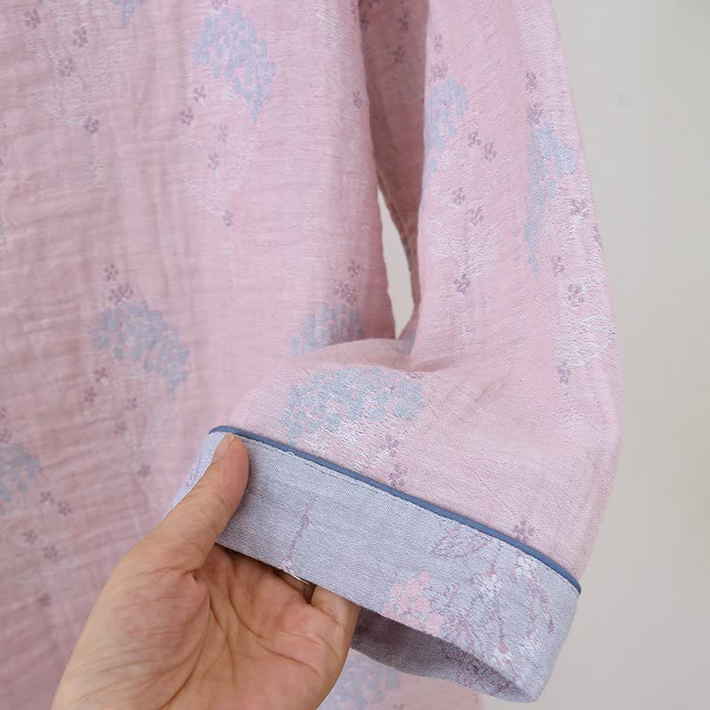 Pigiama vintage in cotone con stampa floreale tenue - image 6