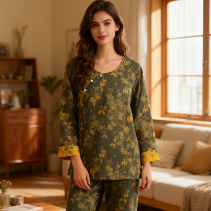 Completo da casa in puro cotone vintage Jacquard - image 4