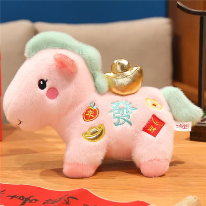 Decorazione di peluche a forma di cavallo fortunato rosa - 2 pezzi - 22cm - image 12