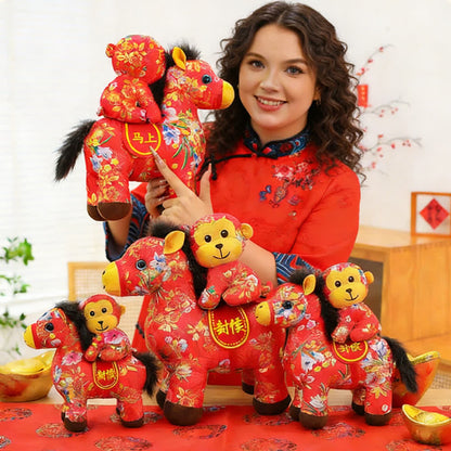 Peluche tradizionale a forma di cavallo dello zodiaco cinese - image 1