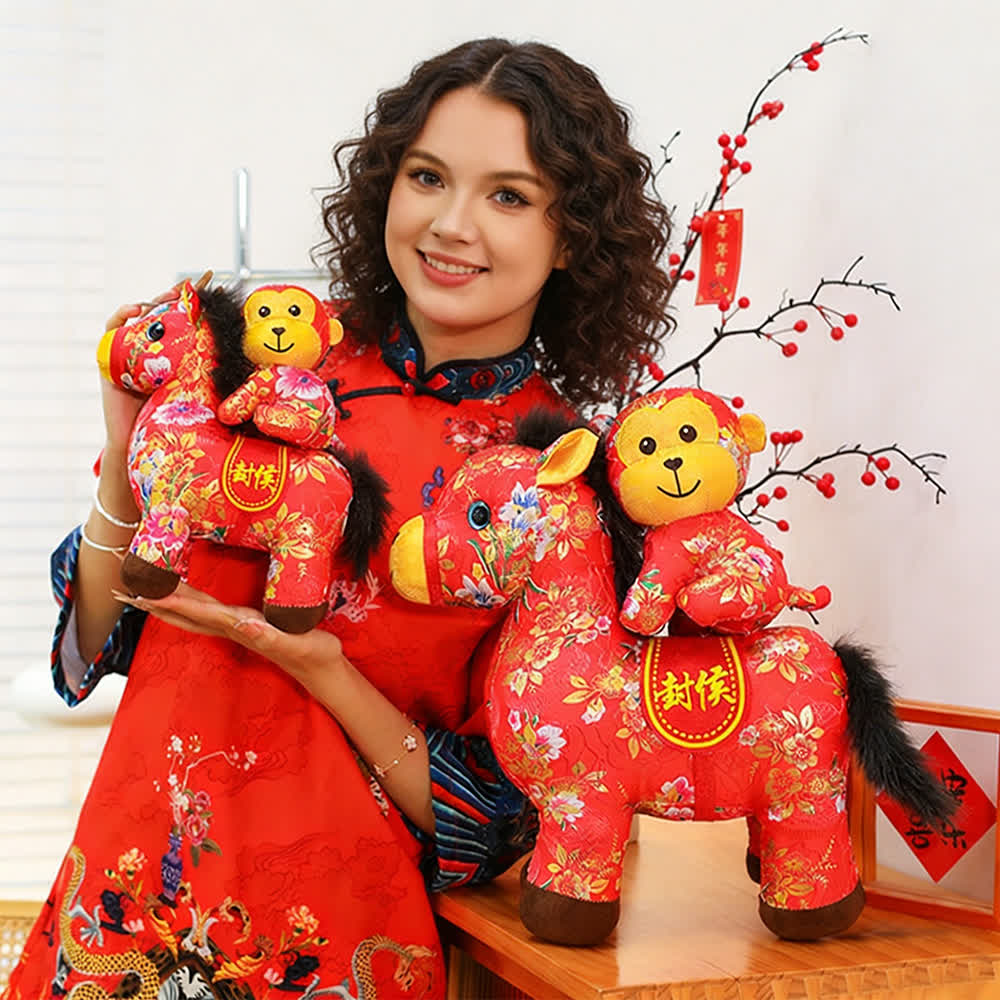 Peluche tradizionale a forma di cavallo dello zodiaco cinese - image 2