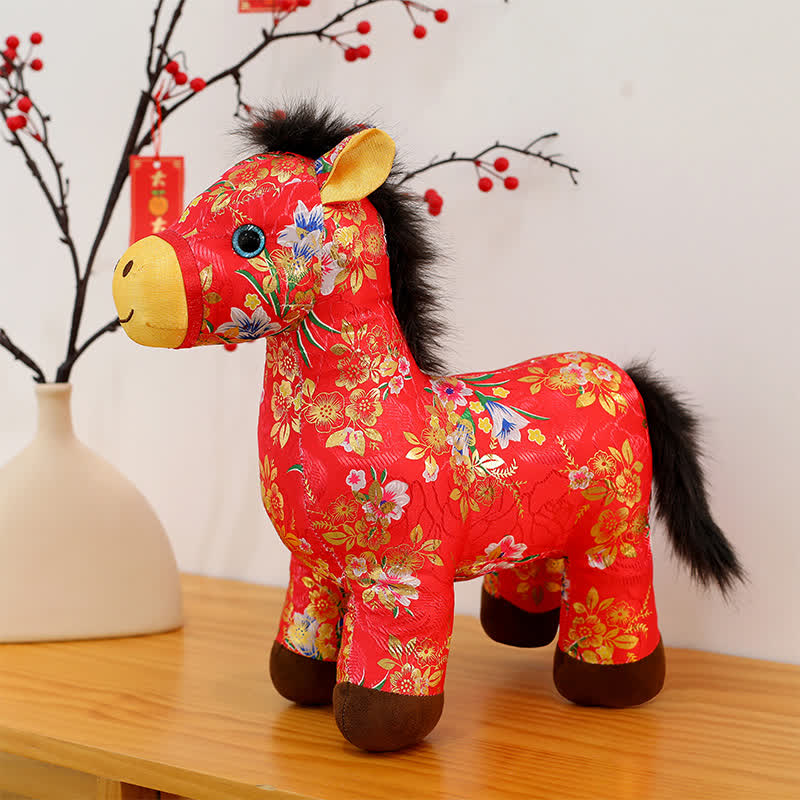 Peluche tradizionale a forma di cavallo dello zodiaco cinese - Cavallo rosso - 2 pezzi - 30cm - image 9