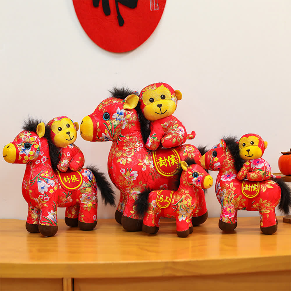 Peluche tradizionale a forma di cavallo dello zodiaco cinese - image 0