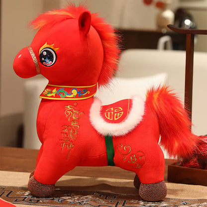 Mascotte giocattolo dello zodiaco cinese "Spirito del cavallo del drago" - Rosso - 2 pezzi - 30cm - image 6
