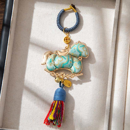Ornamento decorativo da appendere a forma di cavallo orientale fatto a mano - Blu - 2 pezzi - 5 cm x 14.7 cm - image 8
