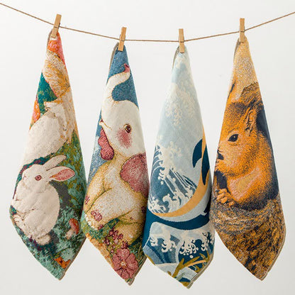 Asciugamano da cucina in garza di cotone con motivo a animaletto - Set di 4 - 35cm x 35cm - image 5