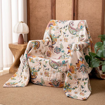Coperta in garza di cotone in stile etnico vintage - 230cm x 250cm - image 0