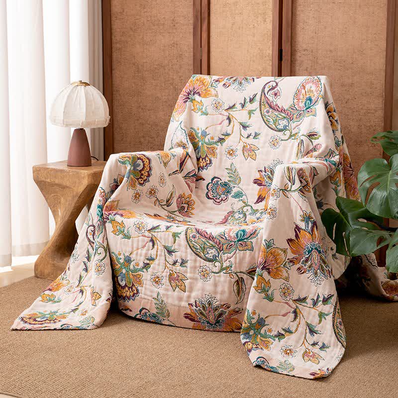 Coperta in garza di cotone in stile etnico vintage - 230cm x 250cm - image 0