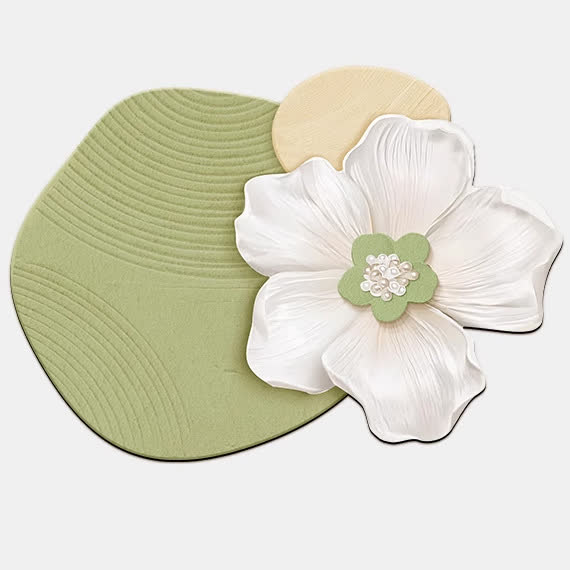 Tappetino da bagno in fango diatomeico ispirato ai fiori - Verde - 80cm x 120cm - image 2