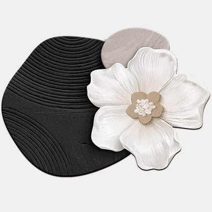 Tappetino da bagno in fango diatomeico ispirato ai fiori - Nero - 80cm x 120cm - image 1