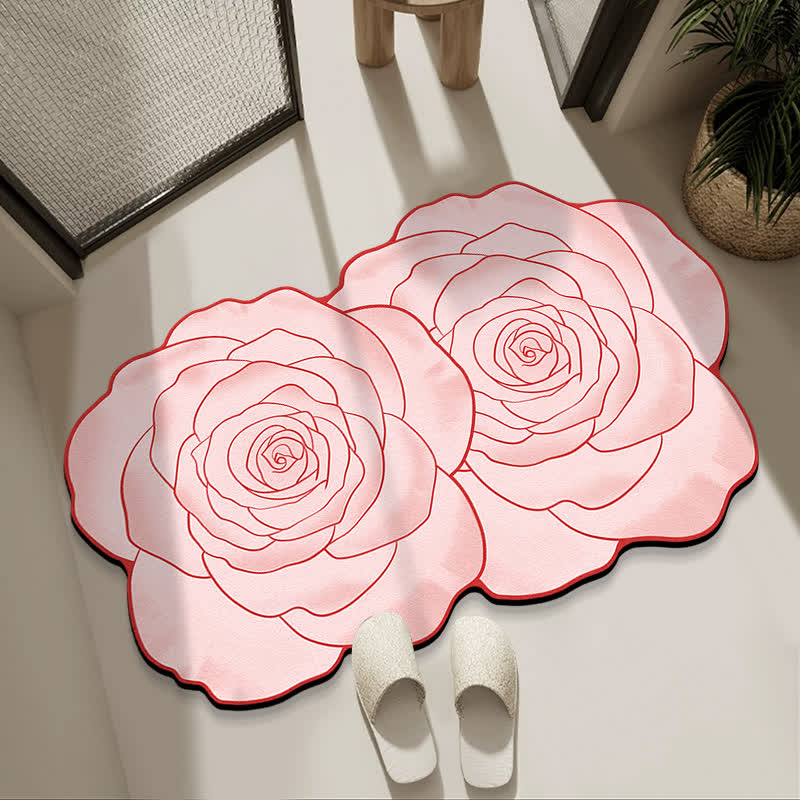 Tappetino da bagno in fango diatomeico ispirato alla rosa - Rosa - 80cm x 120cm - image 0