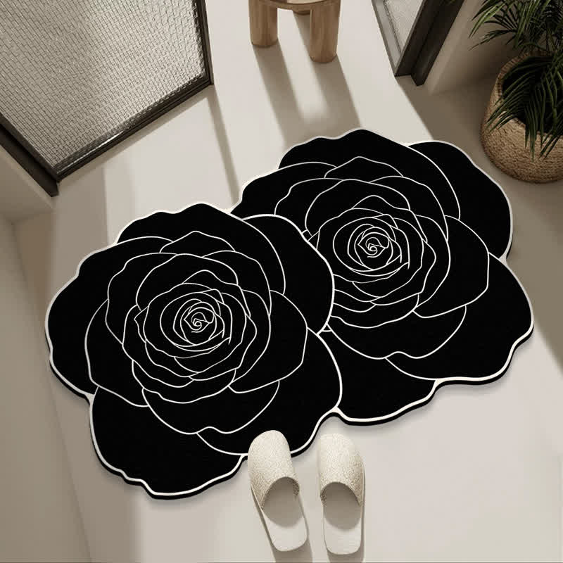 Tappetino da bagno in fango diatomeico ispirato alla rosa - Nero - 80cm x 120cm - image 2