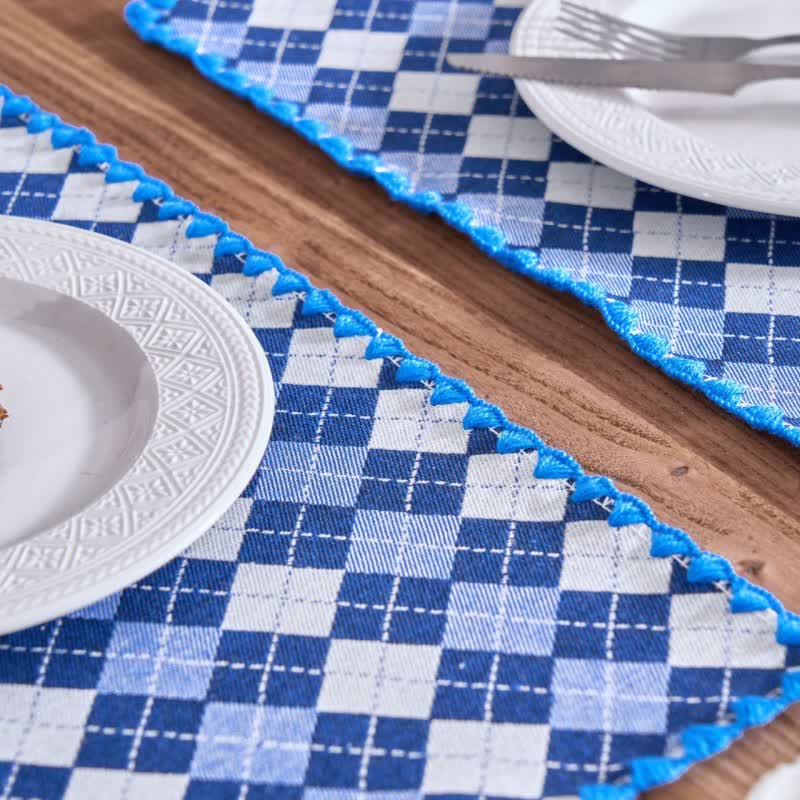 Tovaglietta in tessuto jacquard a quadri (4 pezzi) - image 8