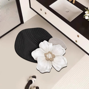 Tappetino da bagno in fango diatomeico ispirato ai fiori - image 0