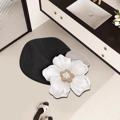 Tappetino da bagno in fango diatomeico ispirato ai fiori - image 0