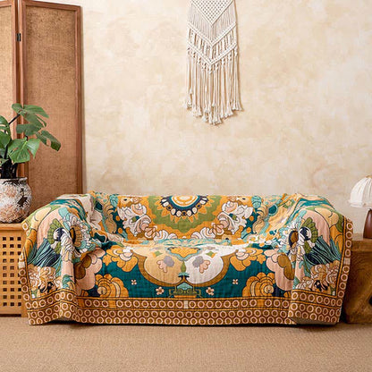 Coperta di lusso in garza di cotone con motivo floreale retrò - image 1