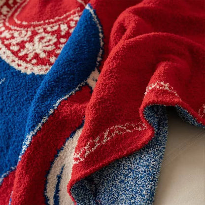 Coperta lavorata a maglia con motivo a cavallo festivo - image 11