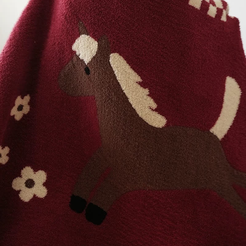 Coperta in pile rosso equestre festivo - image 7