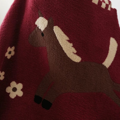 Coperta in pile rosso equestre festivo - image 7