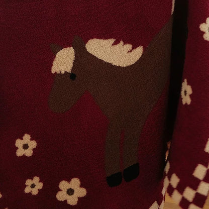 Coperta in pile rosso equestre festivo - image 6