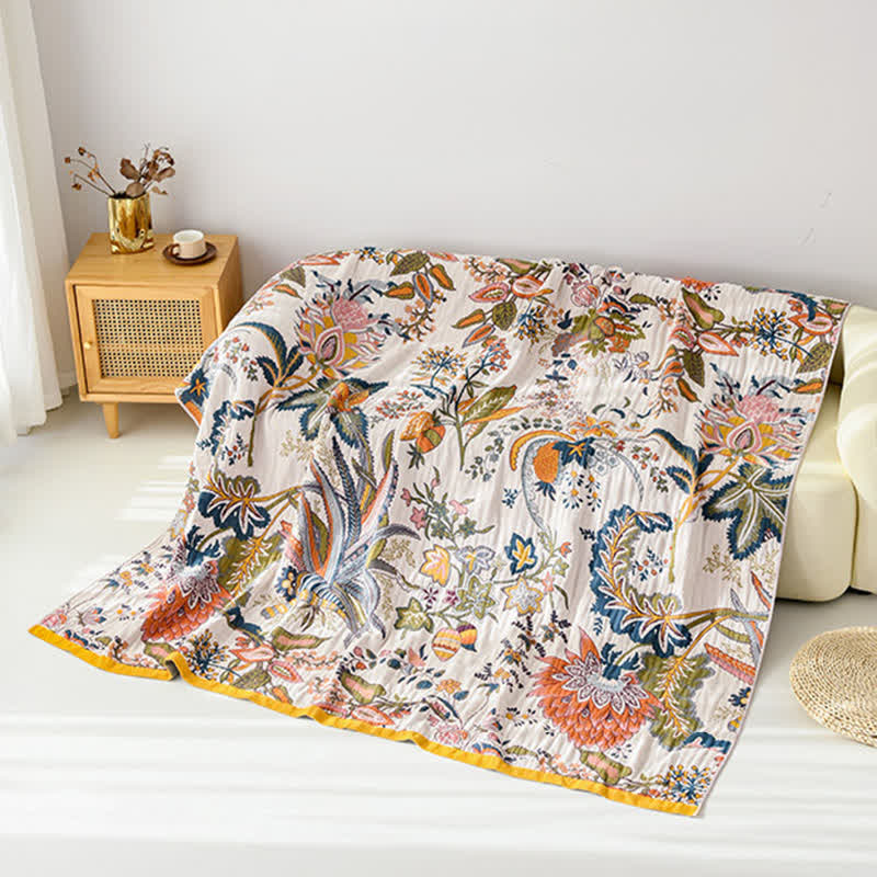 Trapunta reversibile Dreamy Rainforest in garza di cotone - image 3