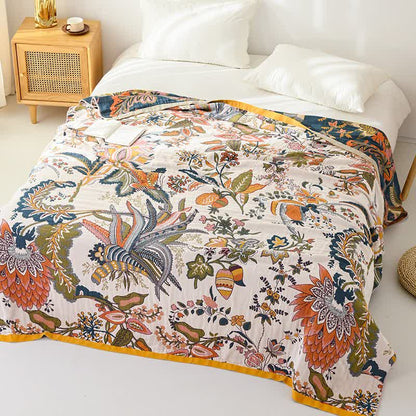 Trapunta reversibile Dreamy Rainforest in garza di cotone - image 2