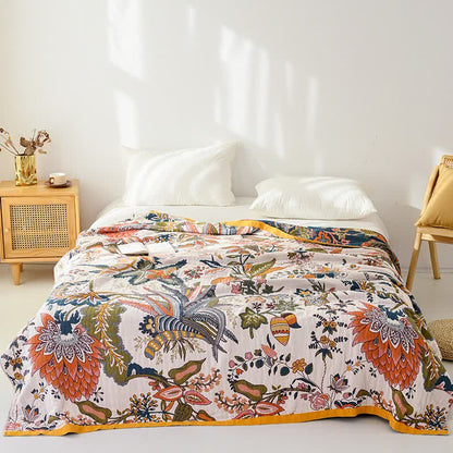 Trapunta reversibile Dreamy Rainforest in garza di cotone - Matrimoniale Grande - image 0
