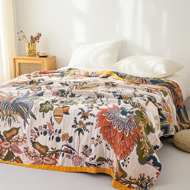 Trapunta reversibile Dreamy Rainforest in garza di cotone - image 1