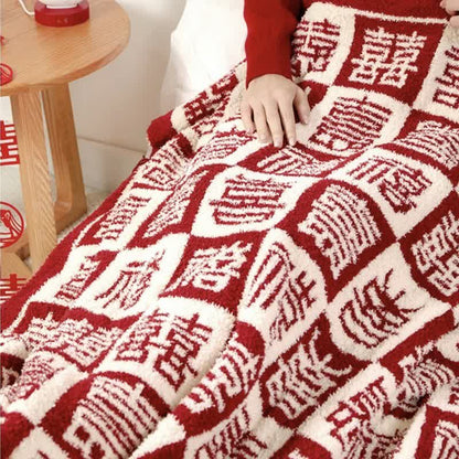 Coperta scozzese con motivo orientale di buon auspicio - image 5