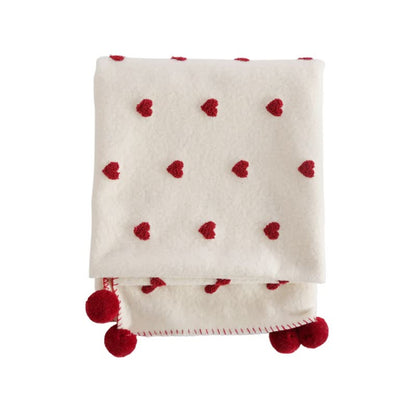 Coperta con motivo a cuore e pompon - image 7