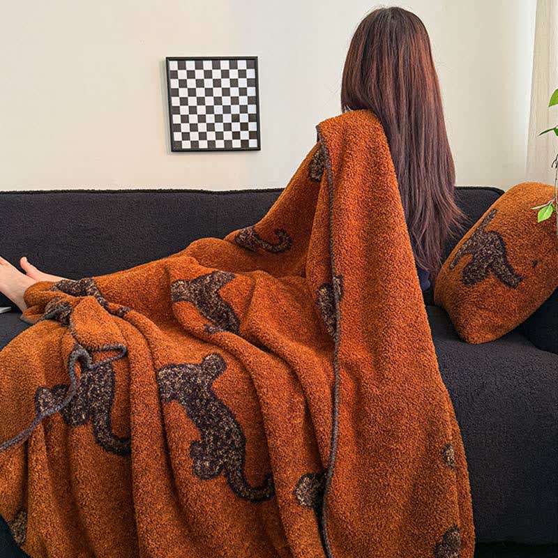 Coperta soffice con motivo leopardato vintage - image 6