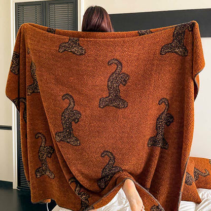 Coperta soffice con motivo leopardato vintage - image 3