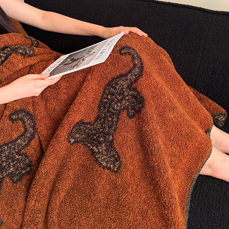 Coperta soffice con motivo leopardato vintage - image 9