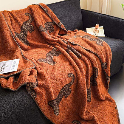 Coperta soffice con motivo leopardato vintage - image 1