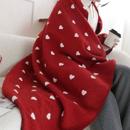 Coperta con motivo a cuore e pompon - image 9