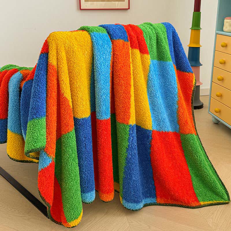 Coperta soffice e colorata a quadri - image 5