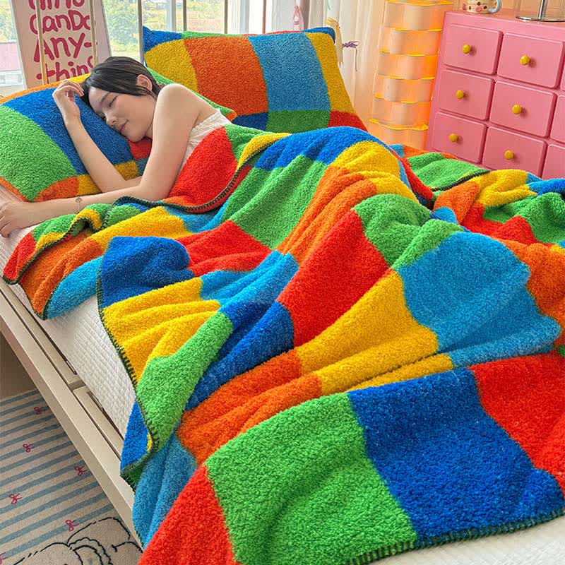 Coperta soffice e colorata a quadri - image 6