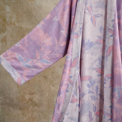 Kimono in garza di cotone con foglie naturali - image 16